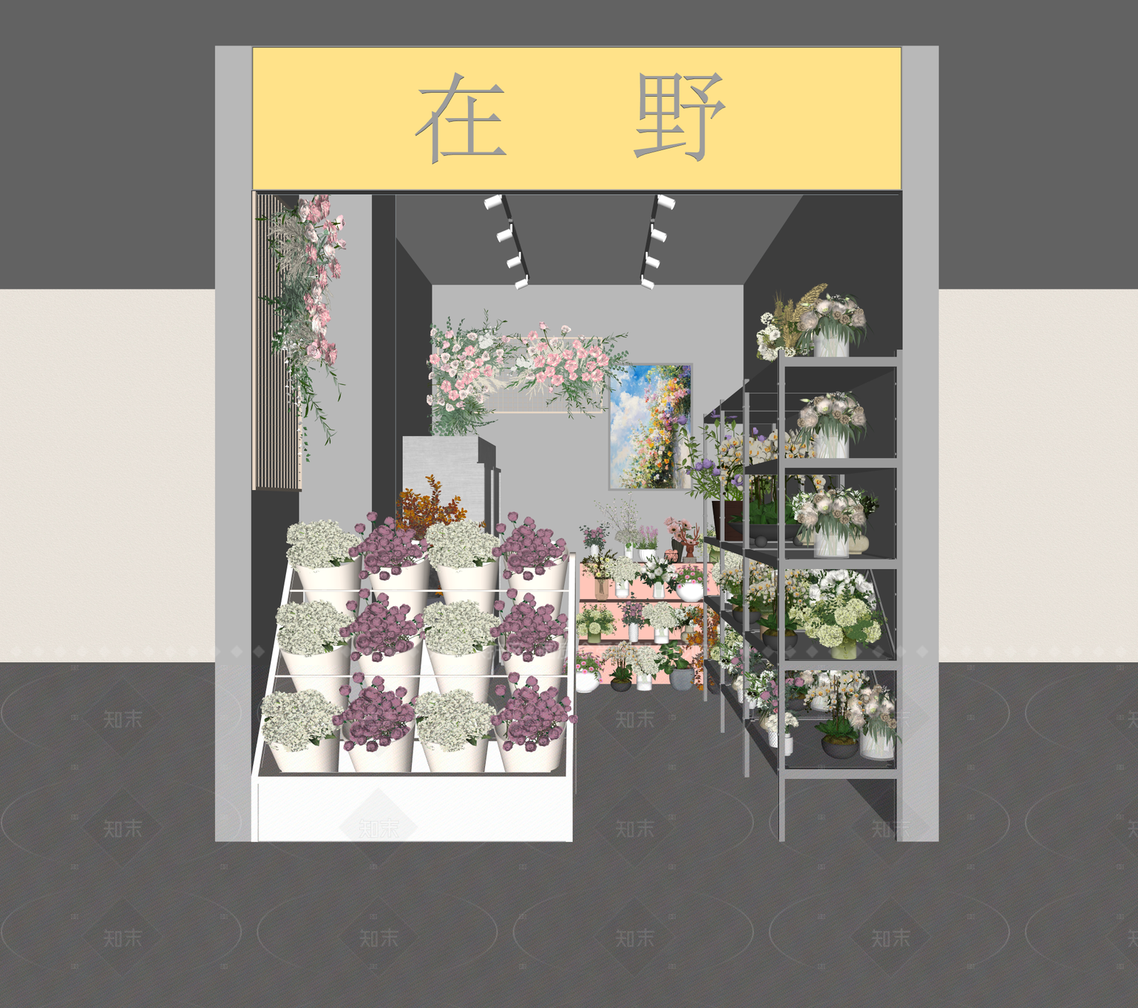 现代花店SU模型下载【ID:1206526027】