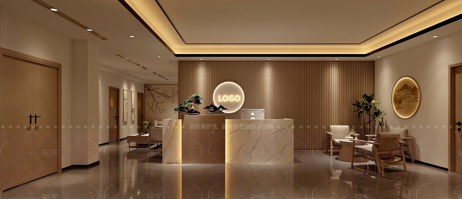 新中式现代足浴店3D模型下载【ID:1206527169】
