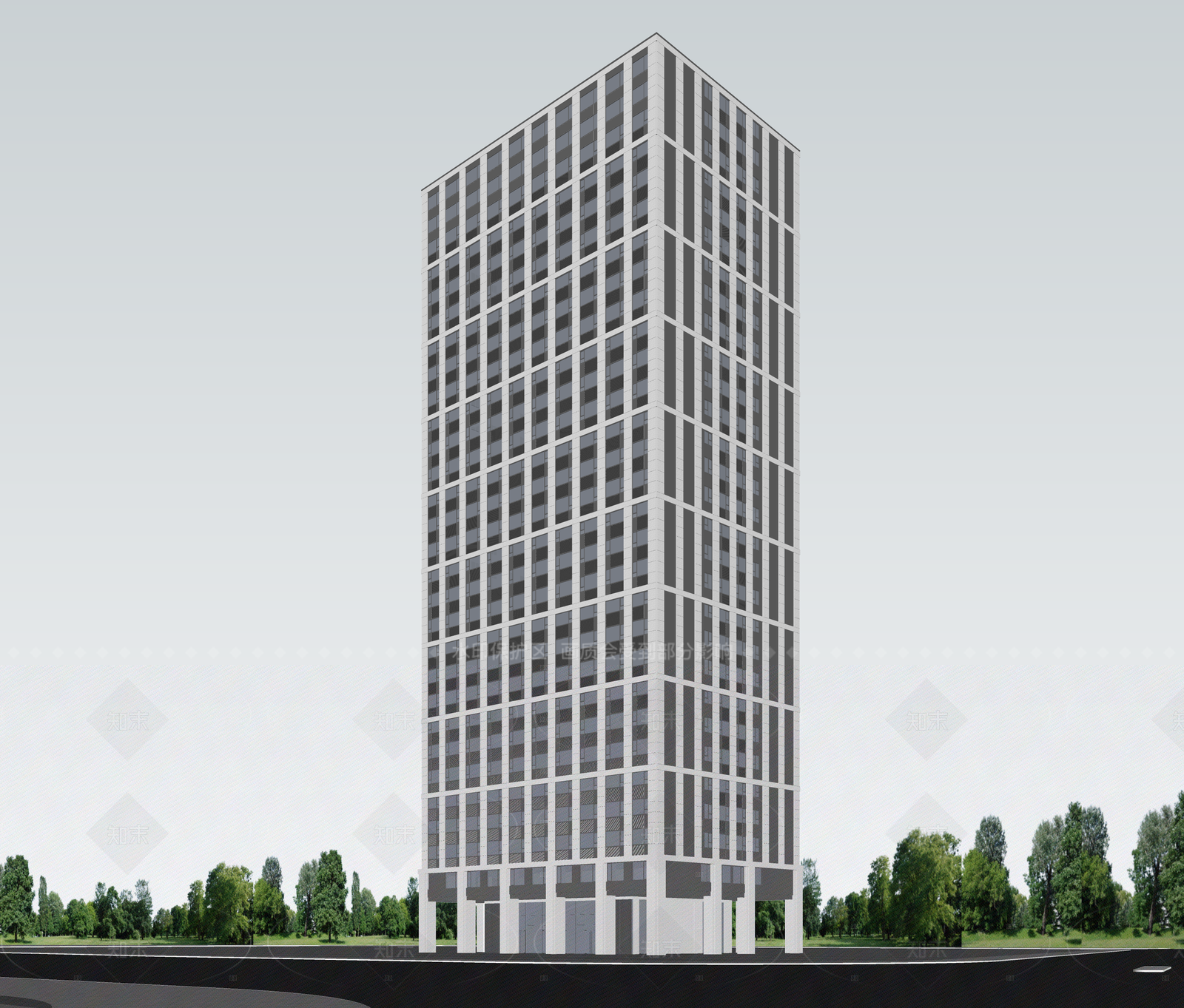现代酒店建筑SU模型下载【ID:1206528344】