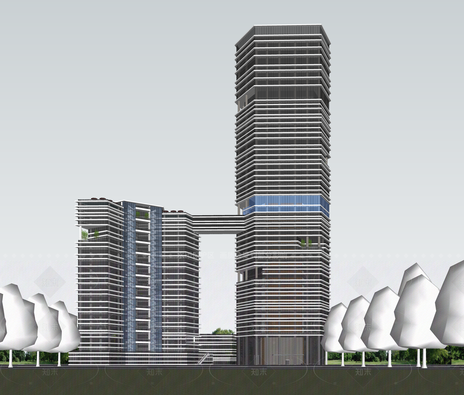现代酒店建筑SU模型下载【ID:1206528412】
