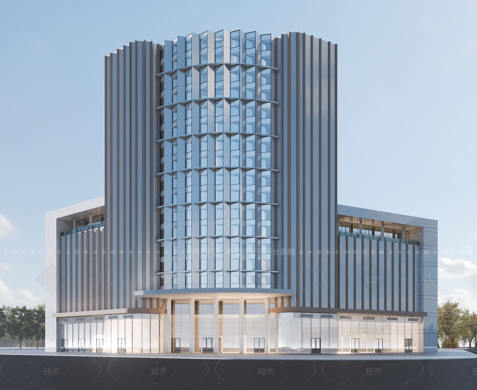 现代酒店建筑SU模型下载【ID:1206528576】