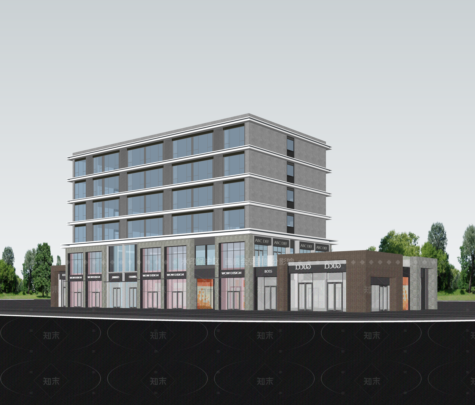 现代酒店建筑SU模型下载【ID:1206529565】