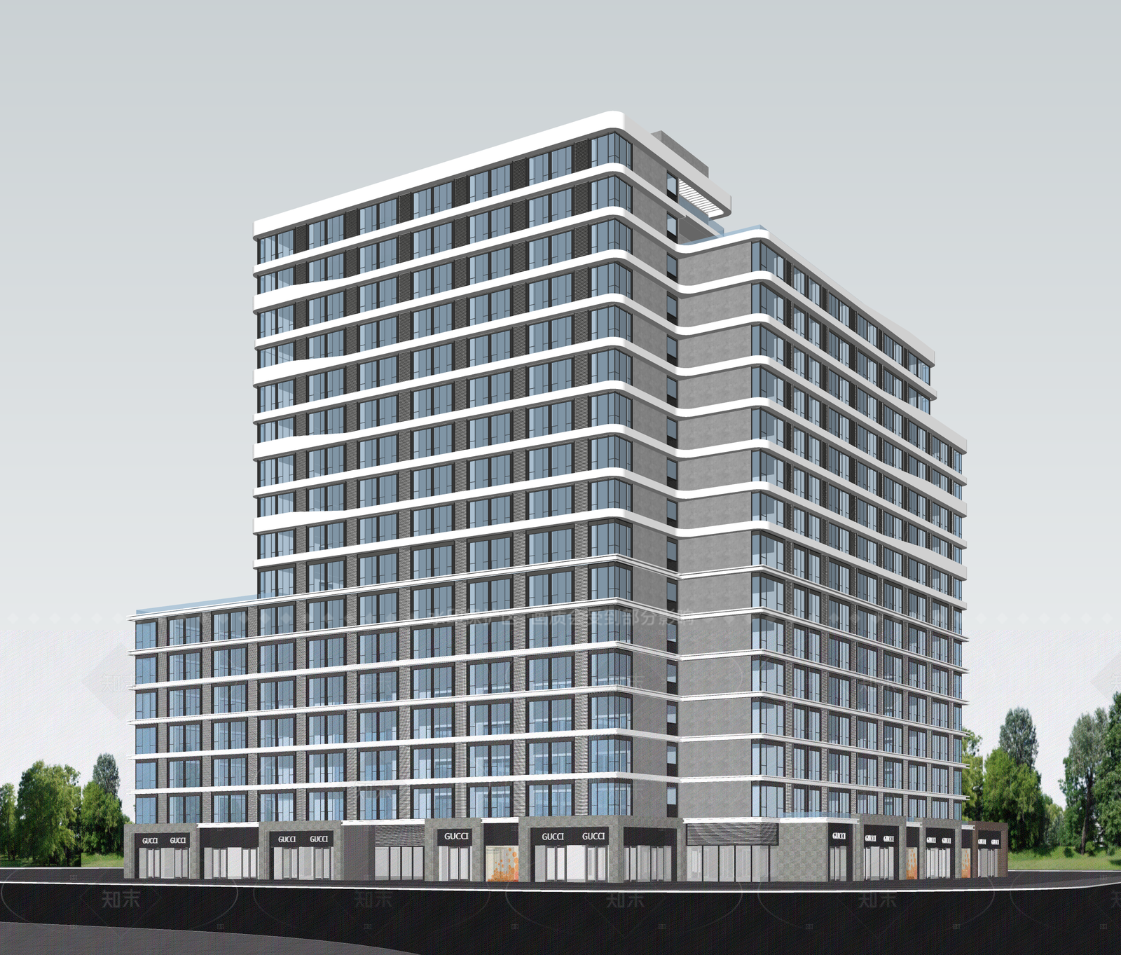 现代酒店建筑SU模型下载【ID:1206529517】