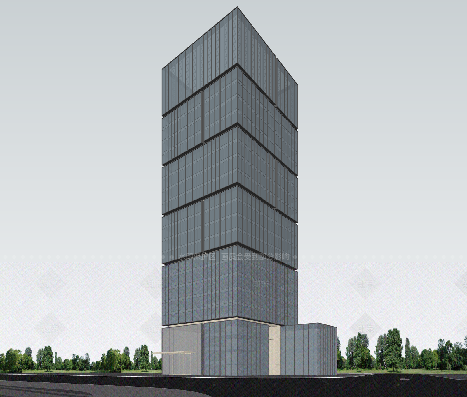 现代酒店建筑SU模型下载【ID:1206529649】
