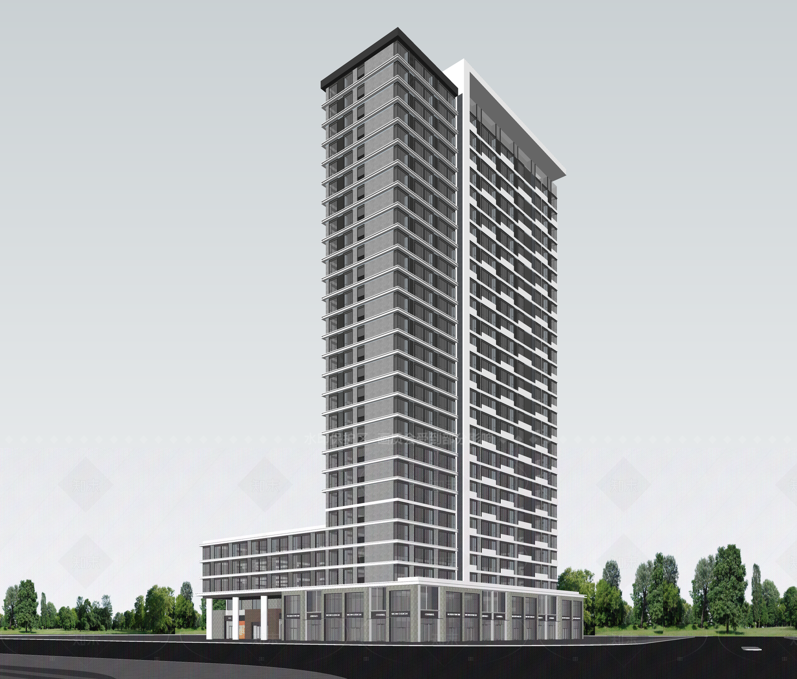 现代酒店建筑SU模型下载【ID:1206529812】