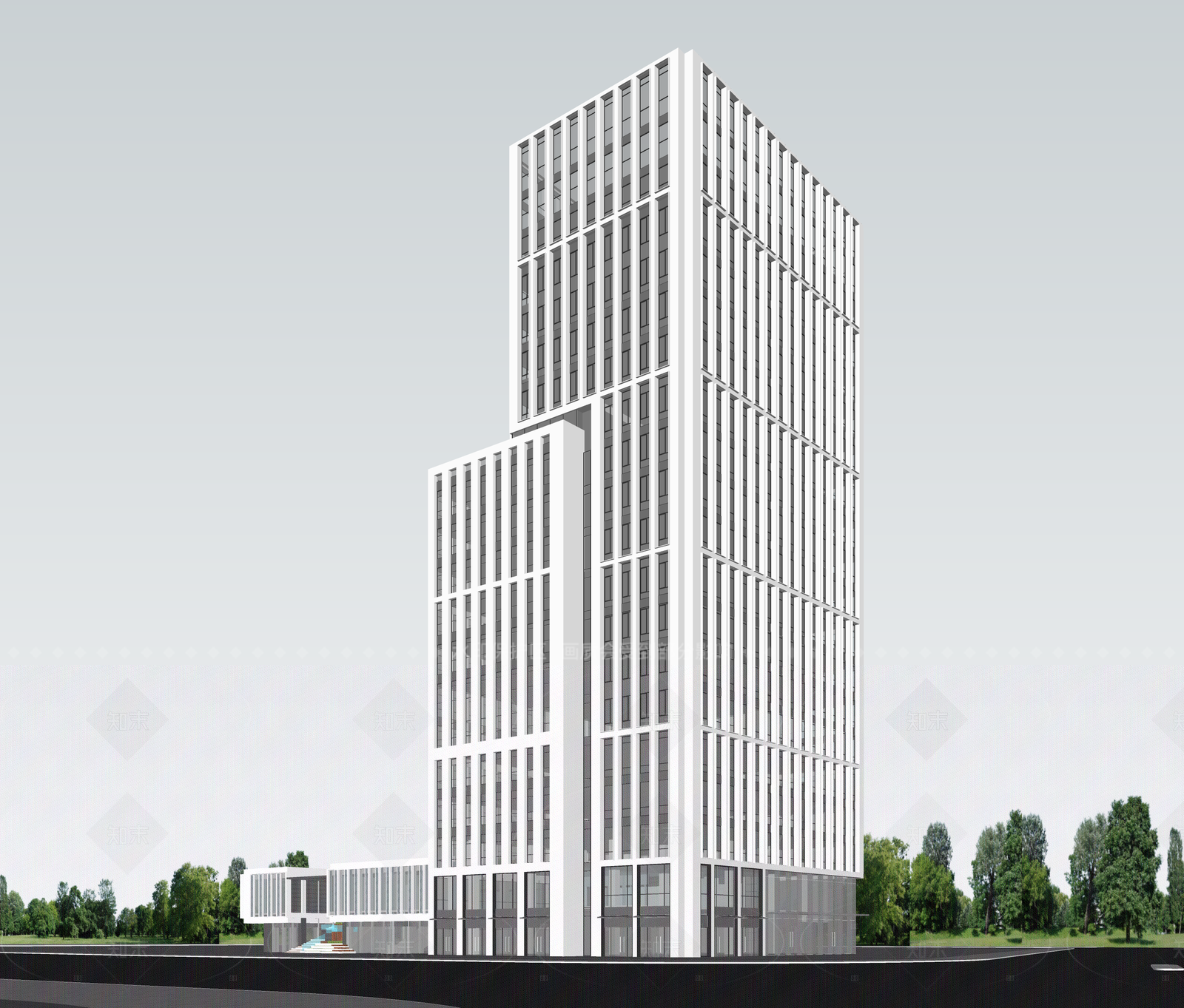现代酒店建筑SU模型下载【ID:1206529839】