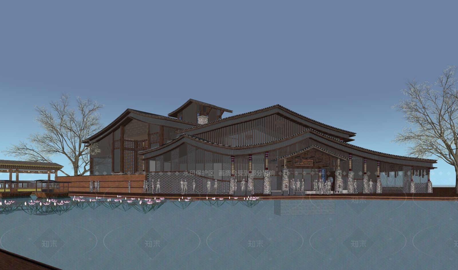 新中式中式博物馆SU模型下载【ID:1206530185】
