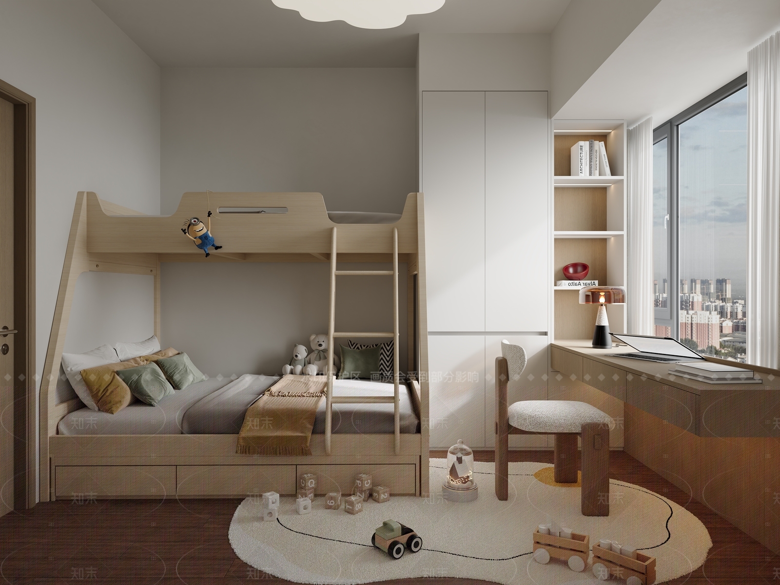 现代极简家居卧室3D模型下载【ID:1206531398】