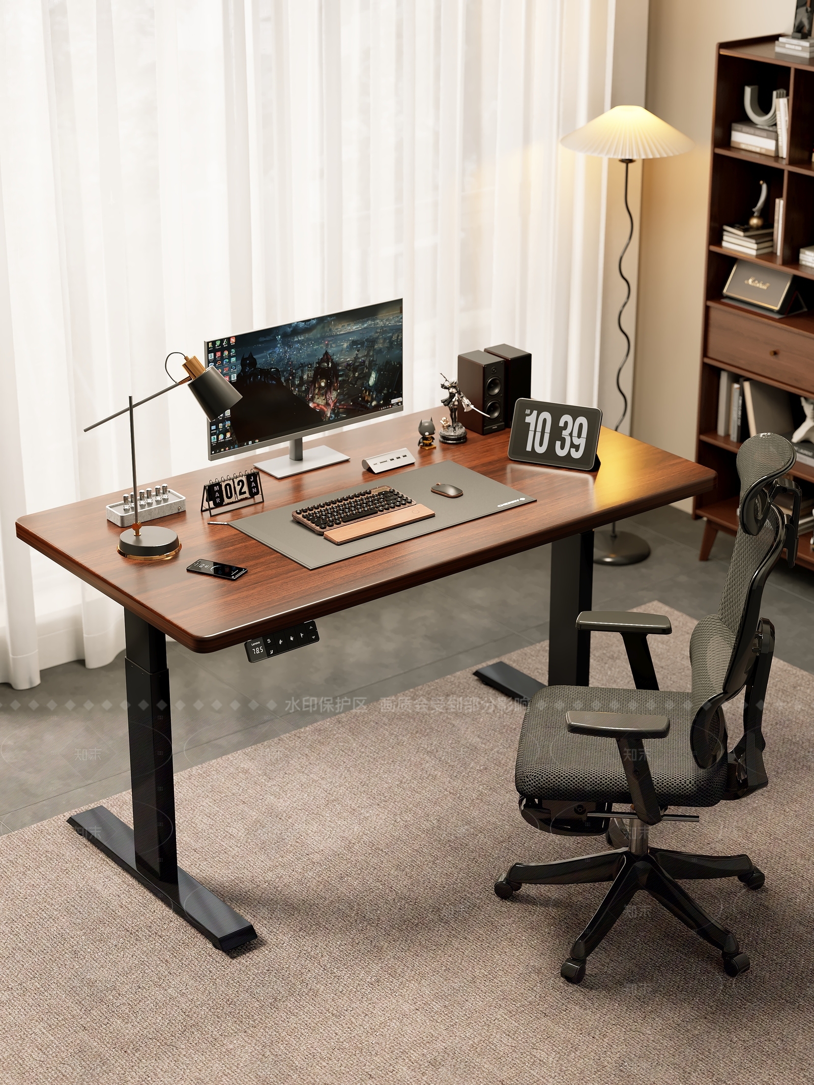 现代中古书房3D模型下载【ID:1206534020】