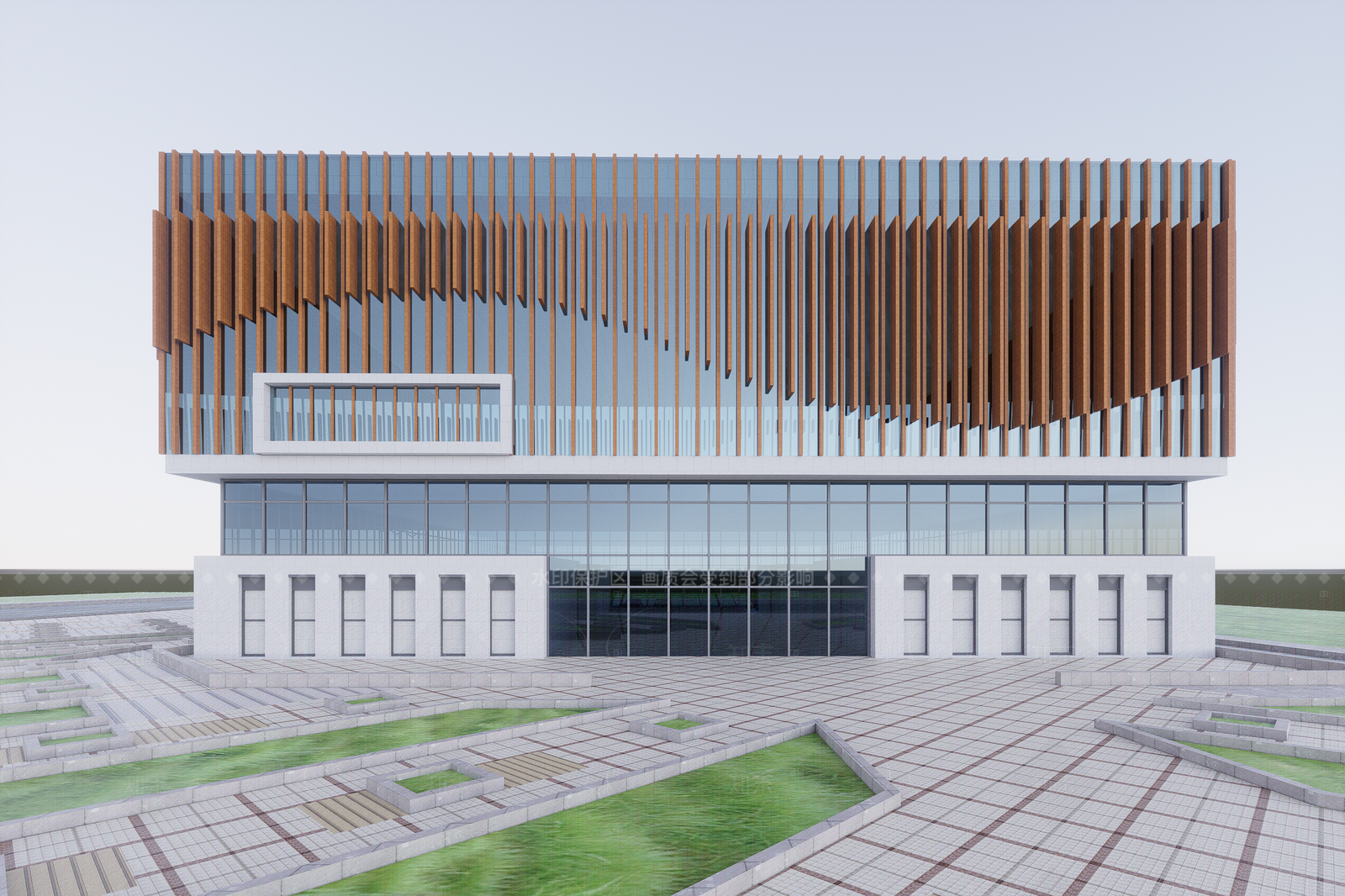 现代售楼处建筑SU模型下载【ID:1206535408】