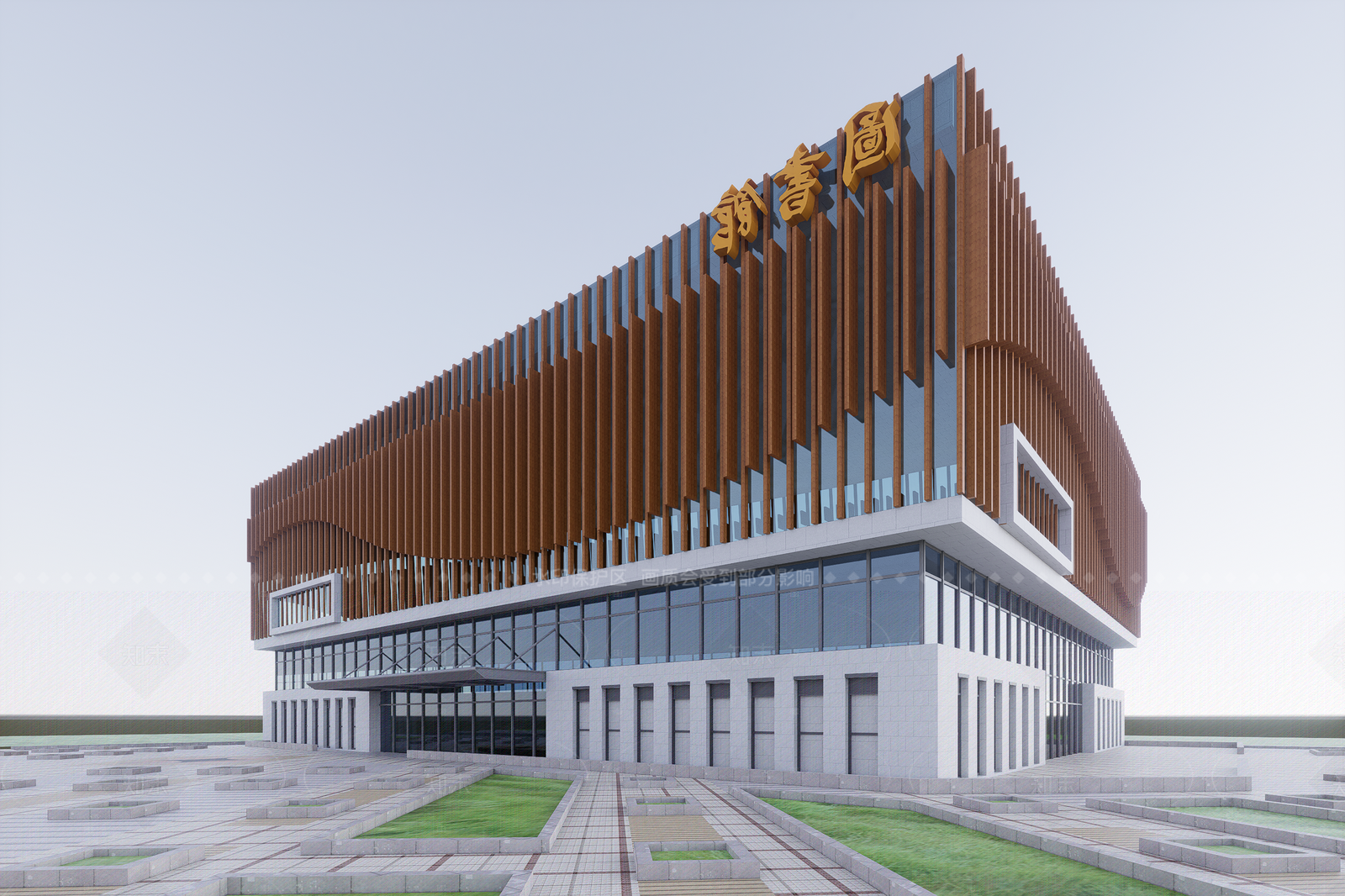 现代售楼处建筑SU模型下载【ID:1206535408】