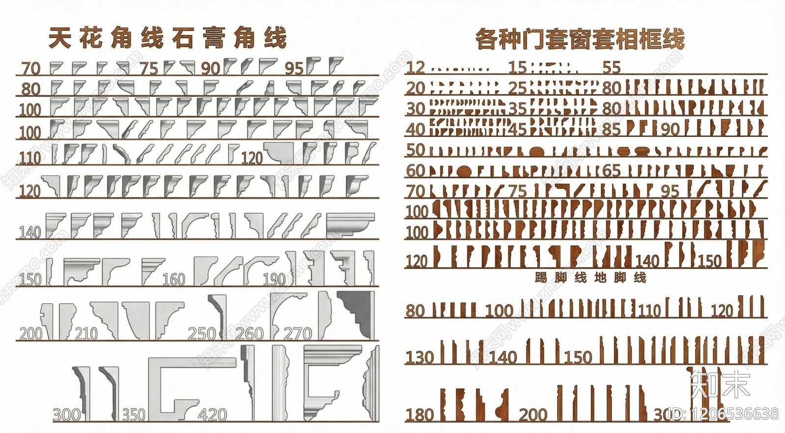 现代装饰线条施工图下载【ID:1206536638】