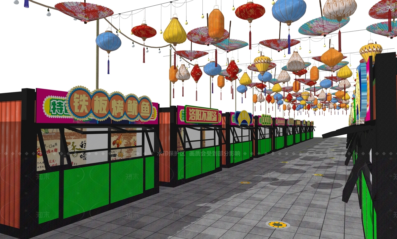 摊位SU模型下载【ID:1206539890】