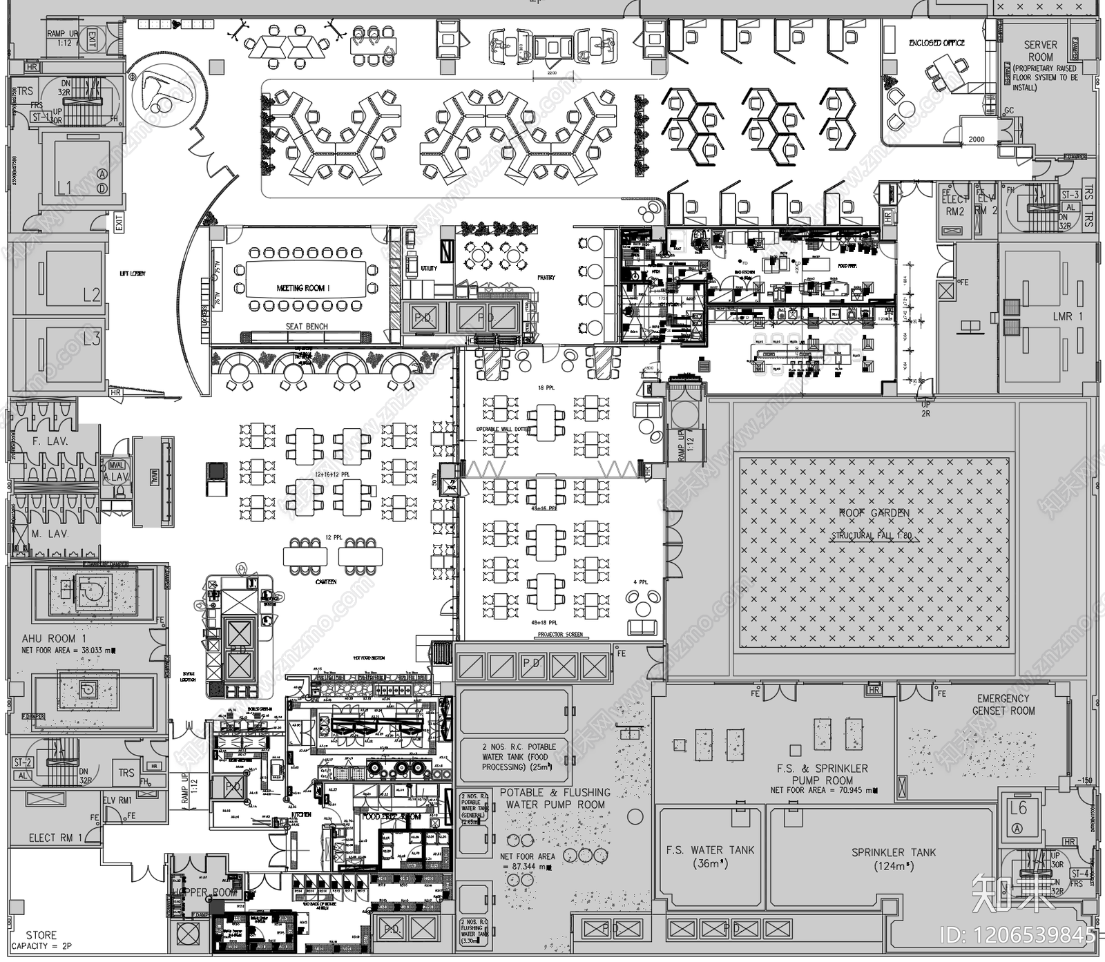 现代整体办公空间施工图下载【ID:1206539845】