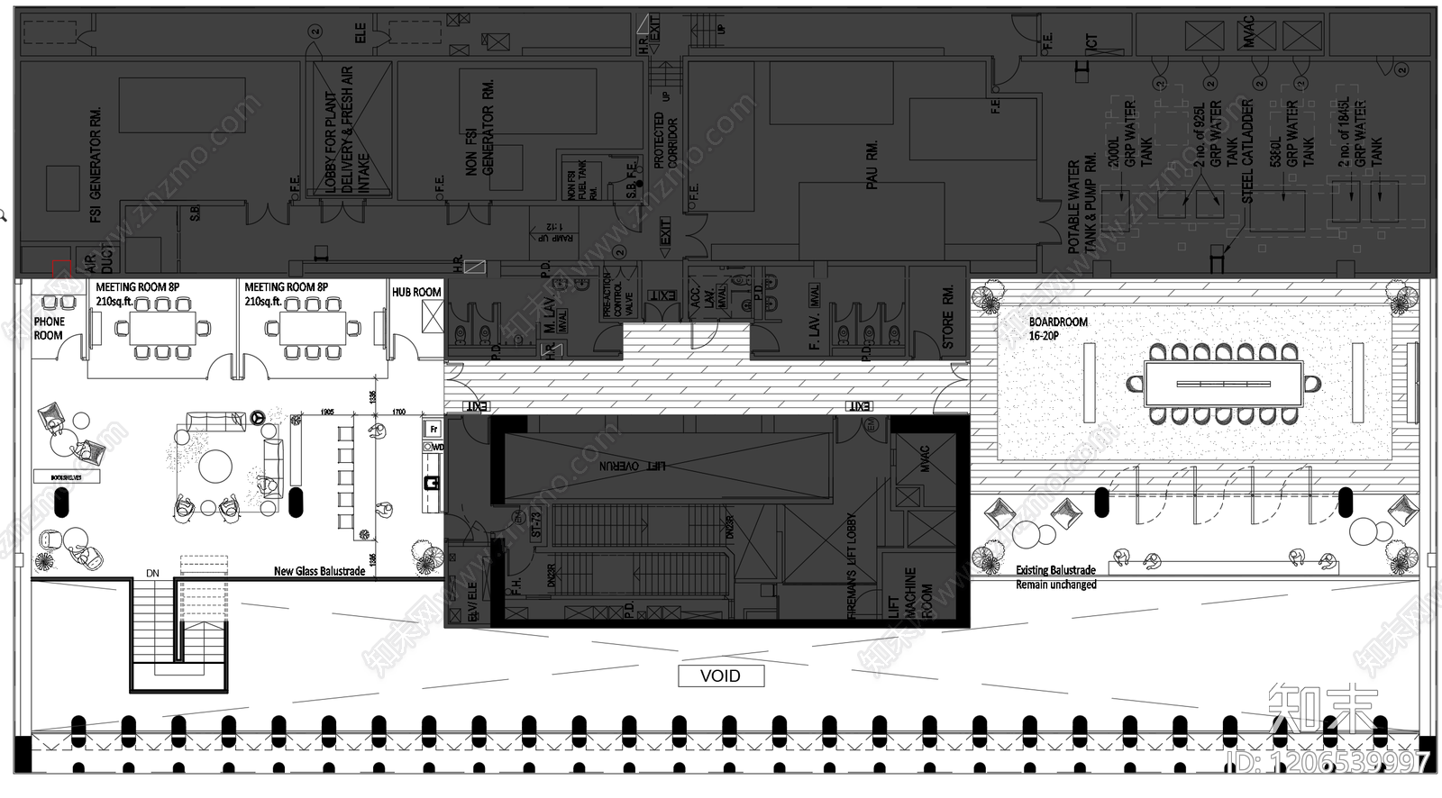 现代整体办公空间cad施工图下载【ID:1206539997】