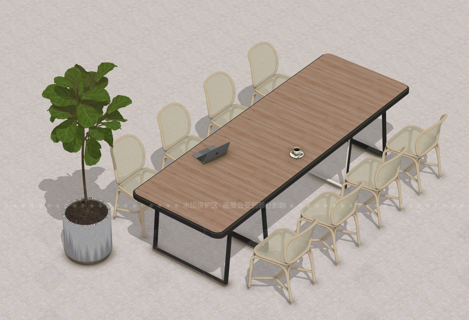 现代会议桌SU模型下载【ID:1206540251】