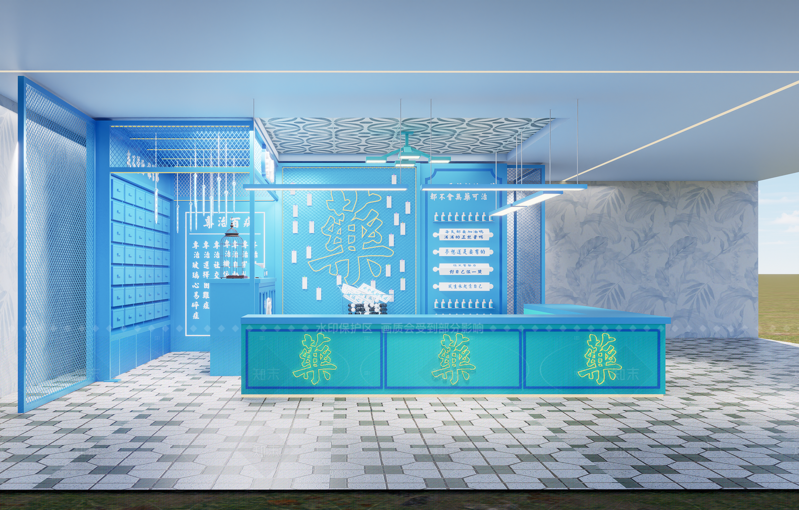 现代药店SU模型下载【ID:1206542516】