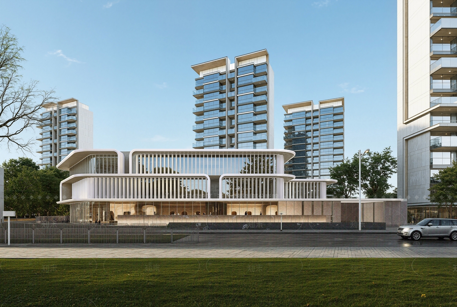 现代简约售楼处建筑SU模型下载【ID:1206542890】