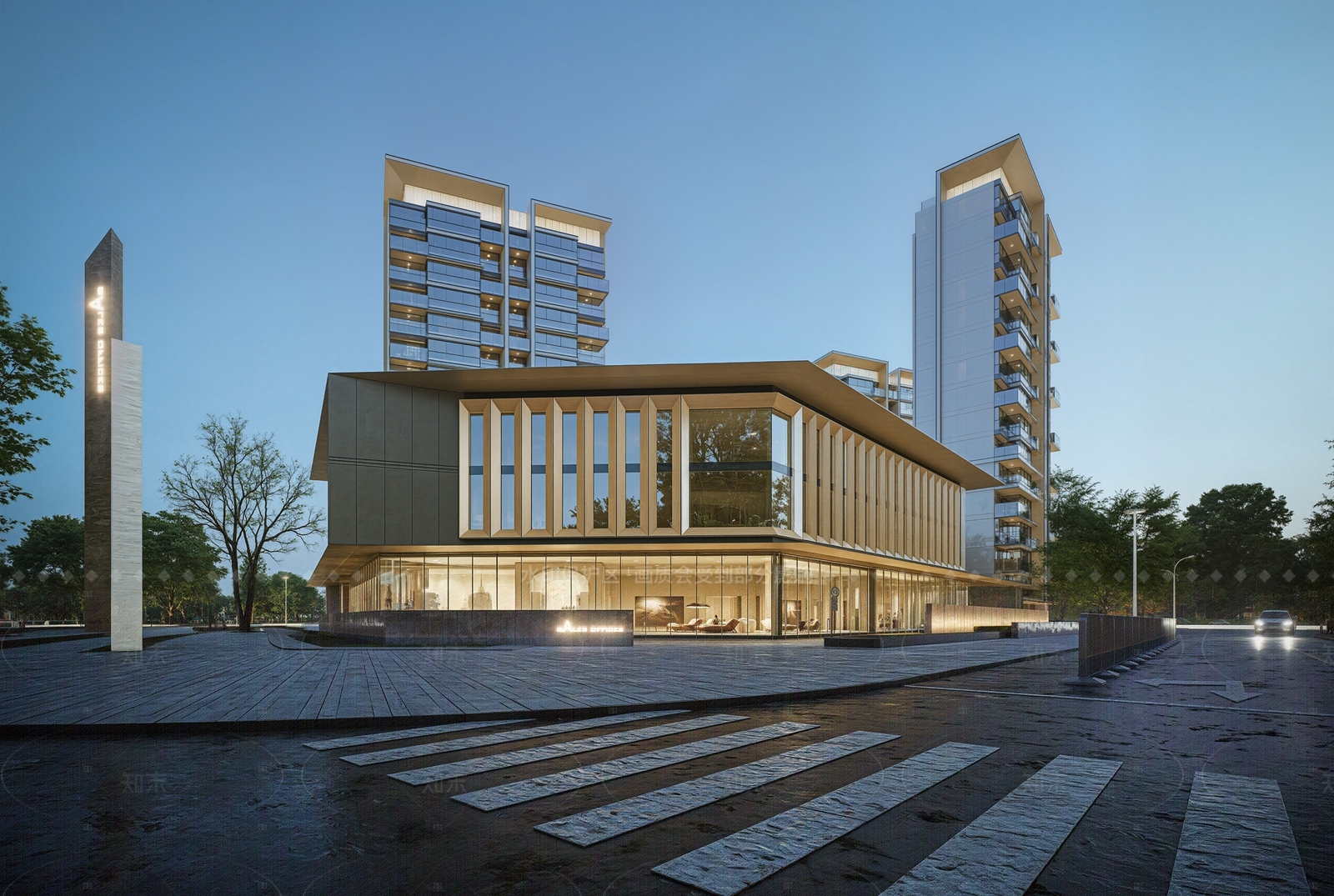 现代简约售楼处建筑SU模型下载【ID:1206542892】
