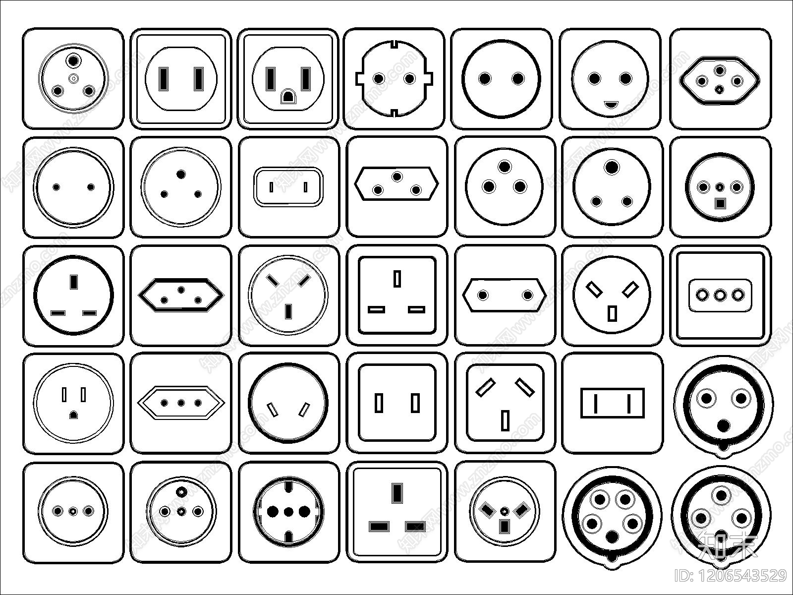 现代灯具图库施工图下载【ID:1206543529】