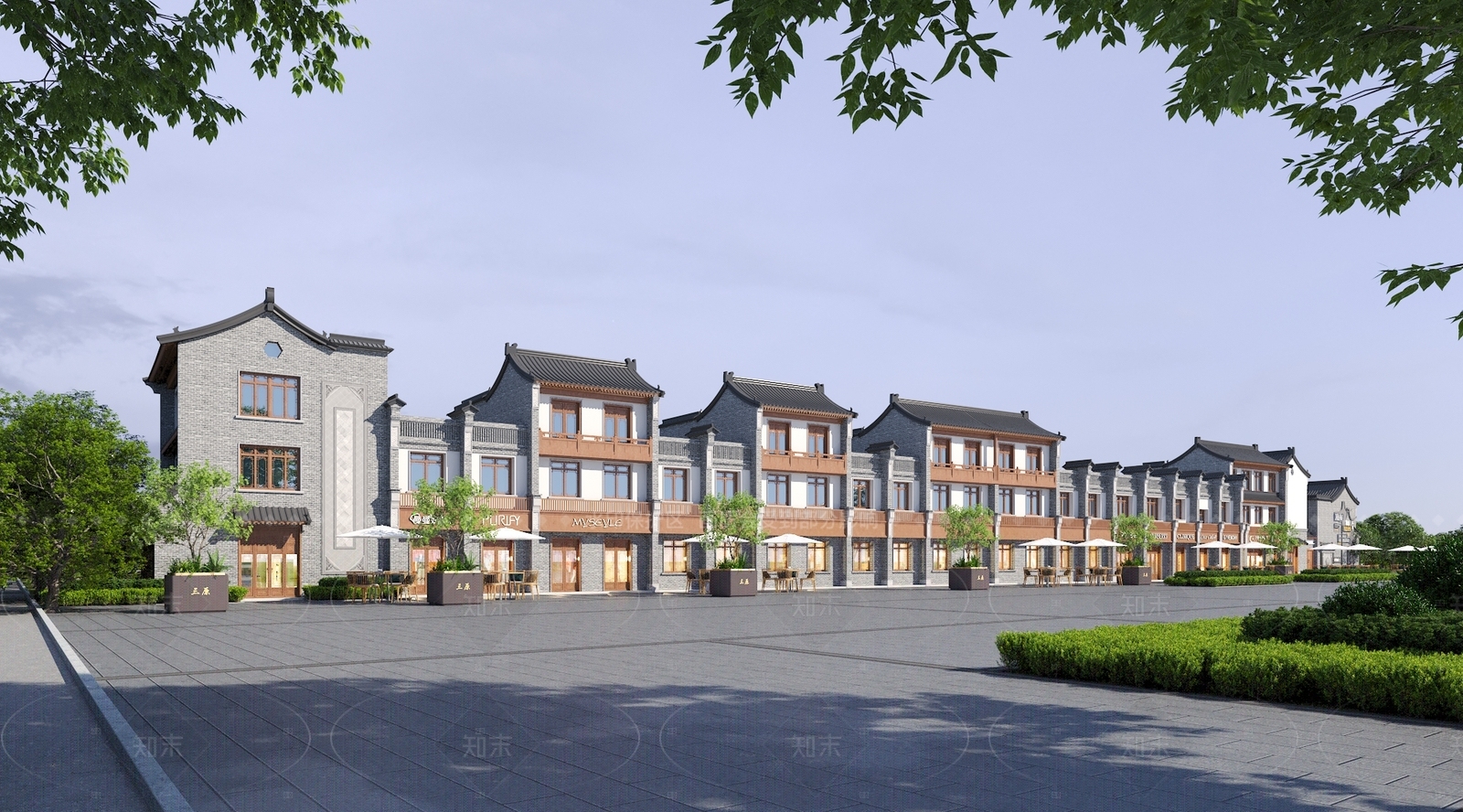 中式商业街3D模型下载【ID:1206544300】