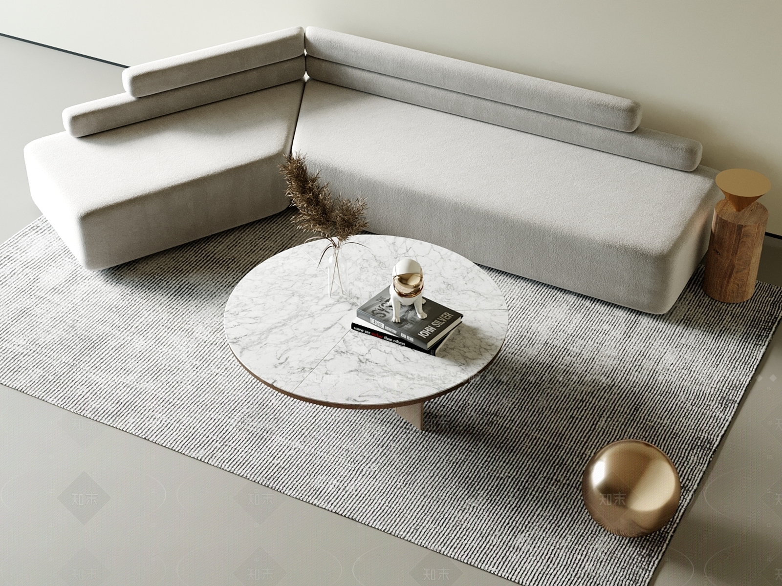 现代简约沙发组合3D模型下载【ID:1206545118】