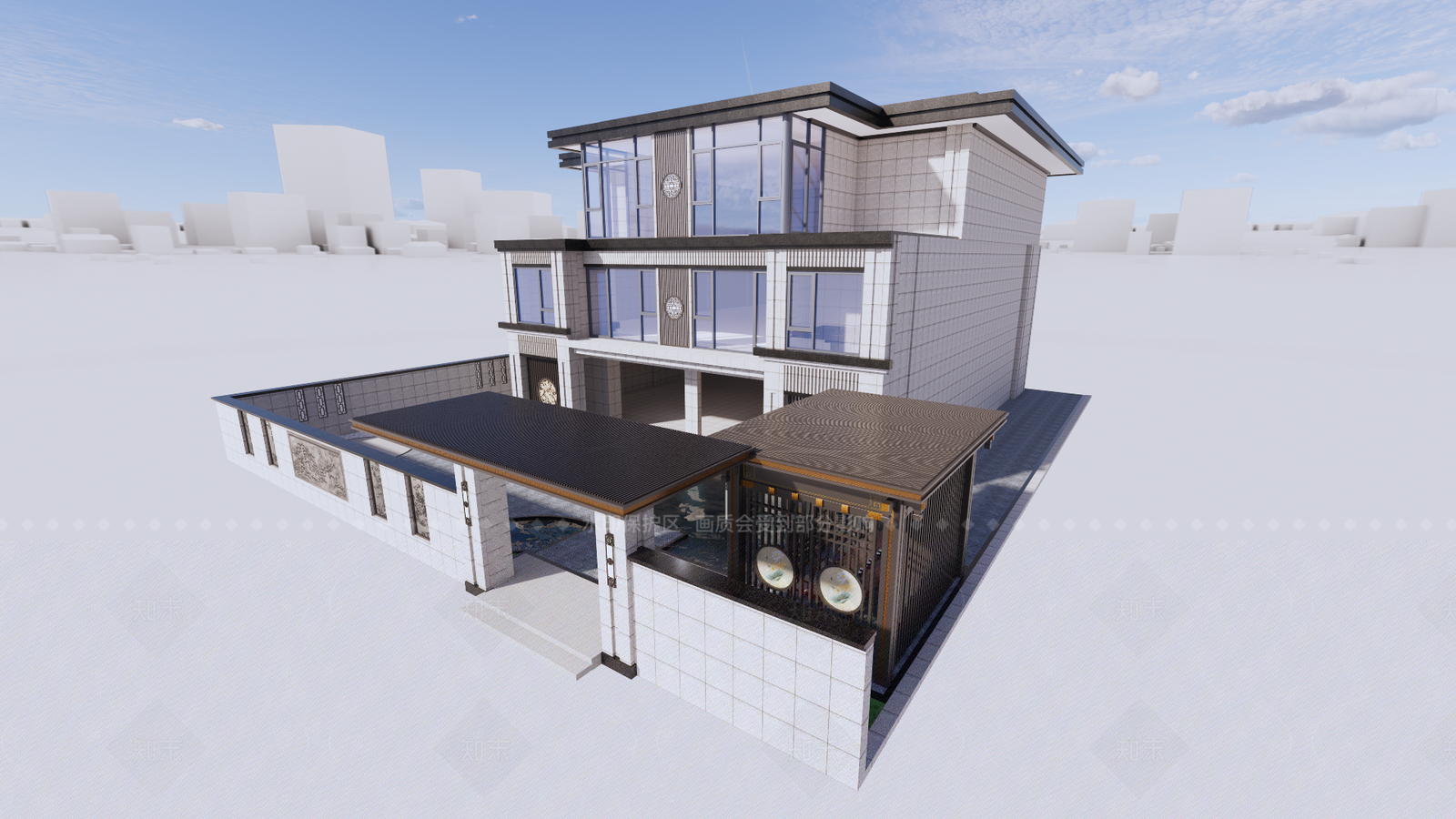 新中式中式亭子SU模型下载【ID:1206589976】