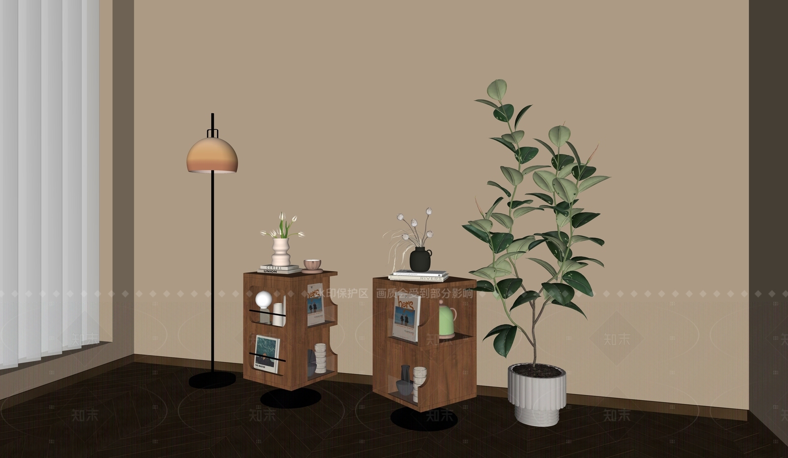 现代原木边几SU模型下载【ID:1206546598】