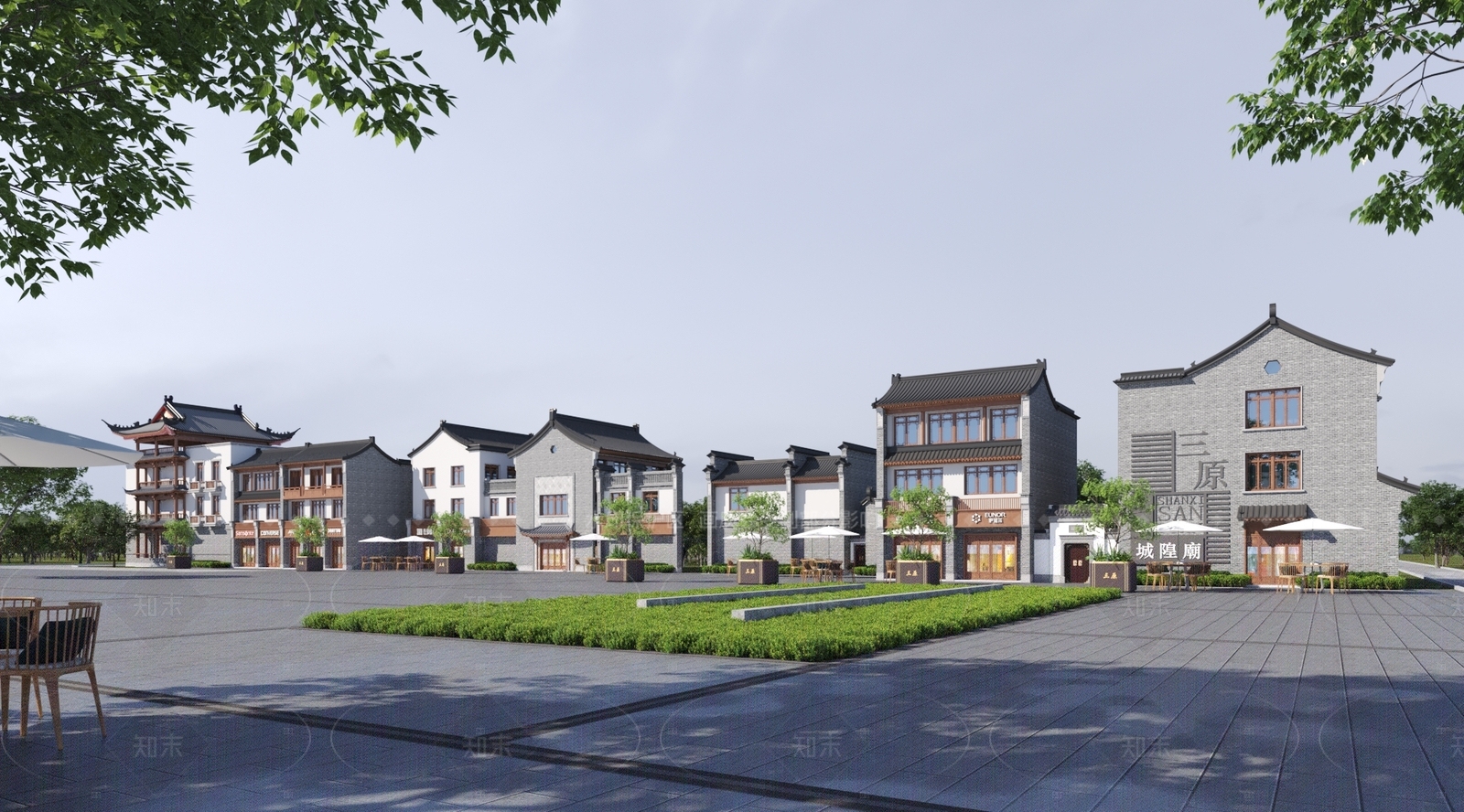 中式商业街3D模型下载【ID:1206549354】