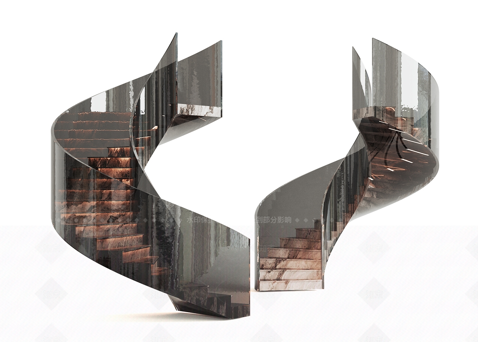 现代旋转楼梯3D模型下载【ID:1206550873】