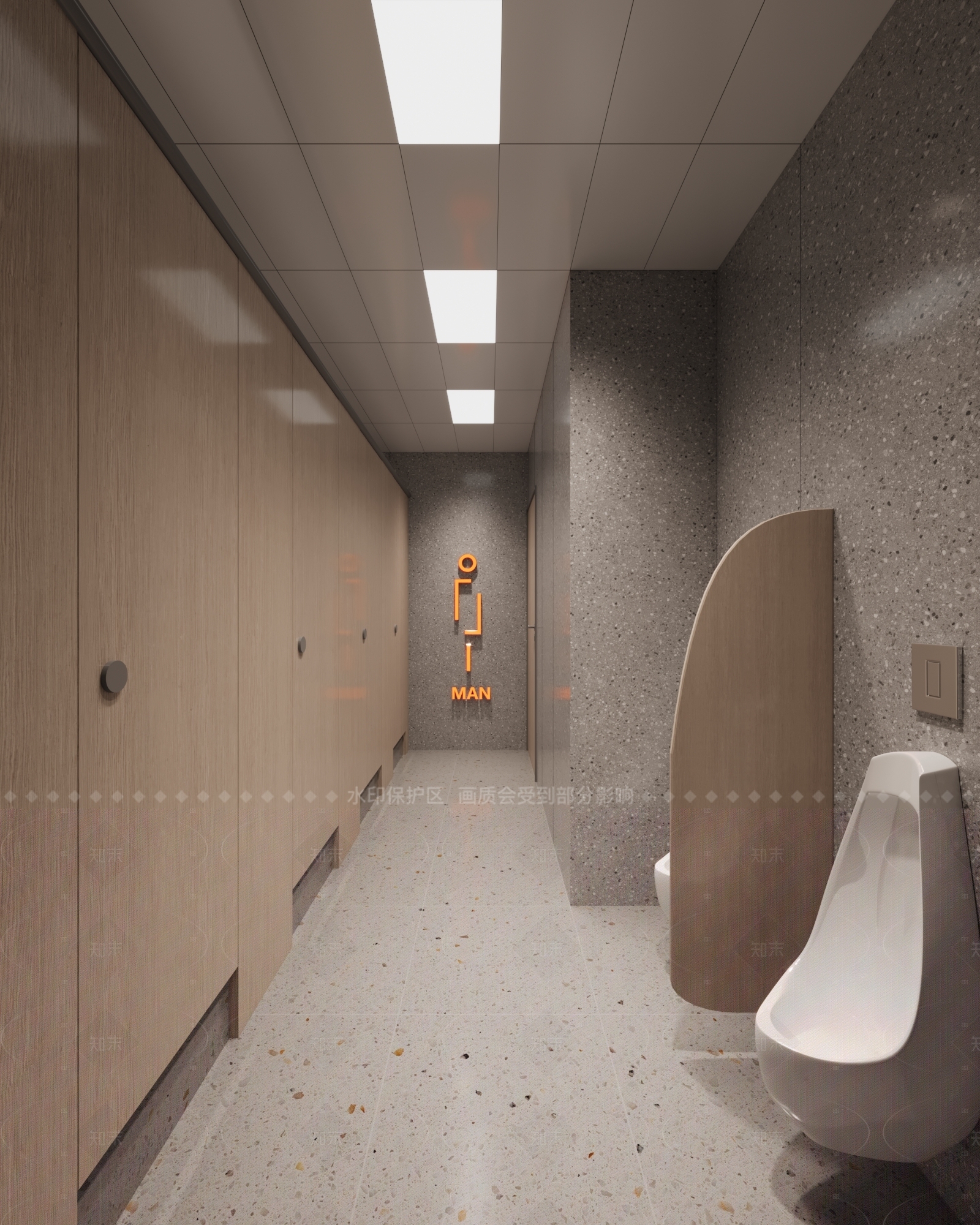 现代极简公共卫生间3D模型下载【ID:1206551601】
