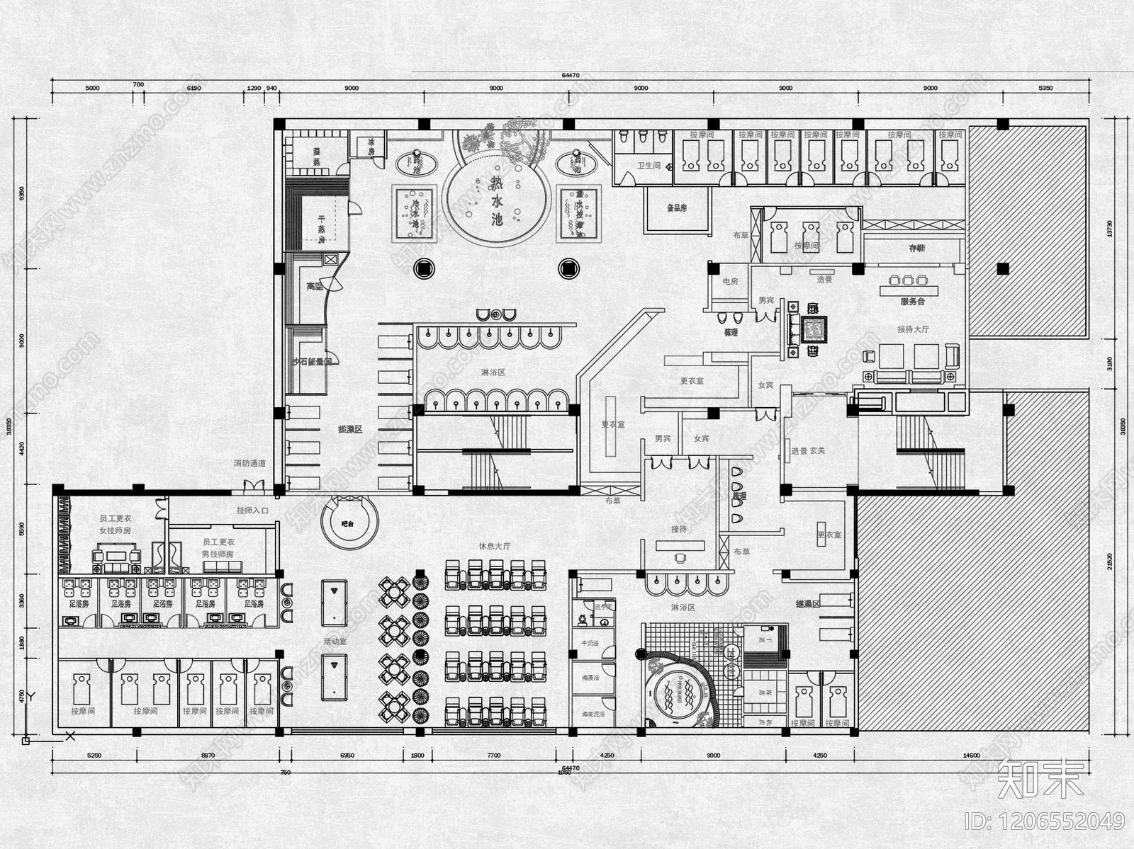 现代会所施工图下载【ID:1206552049】