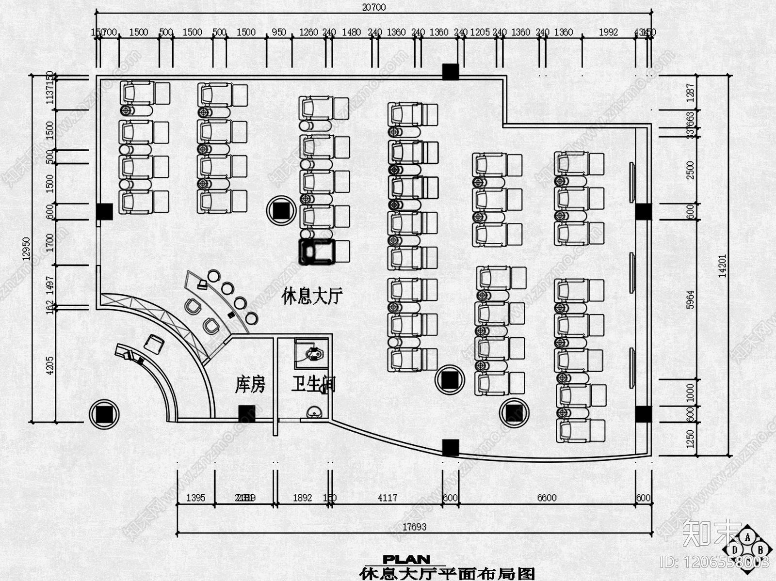 现代洗浴中心cad施工图下载【ID:1206558003】