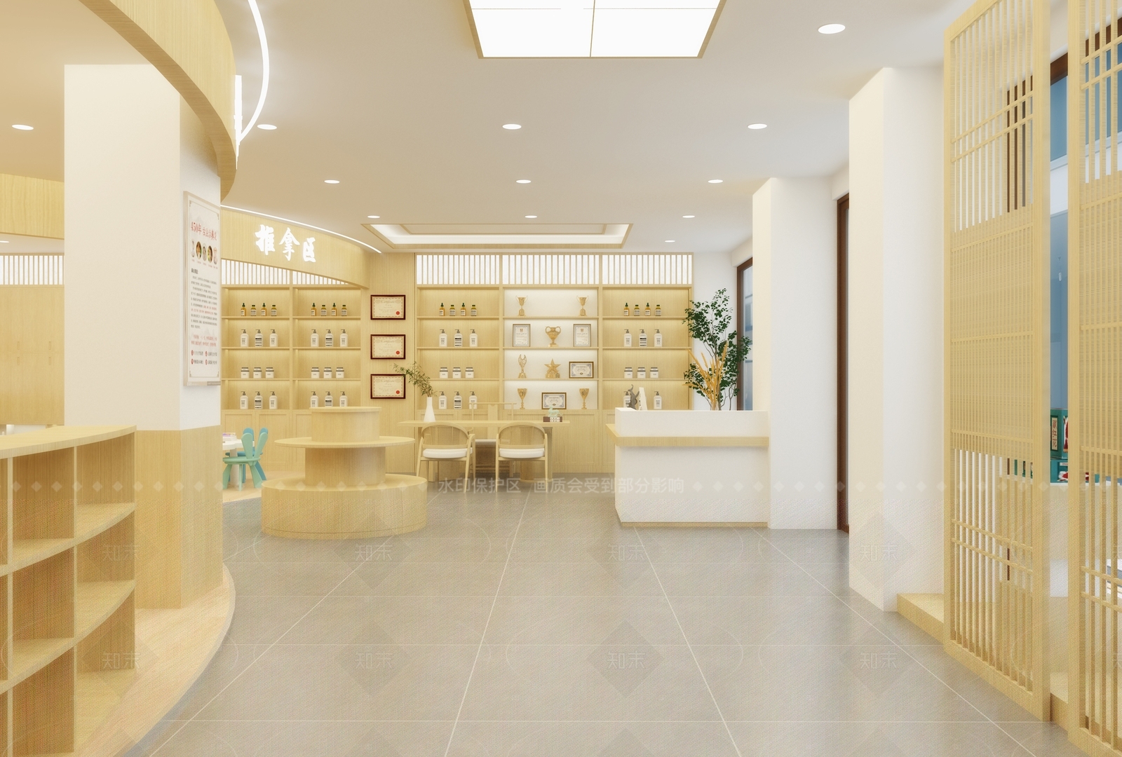 新中式原木其他商业空间3D模型下载【ID:1206578323】