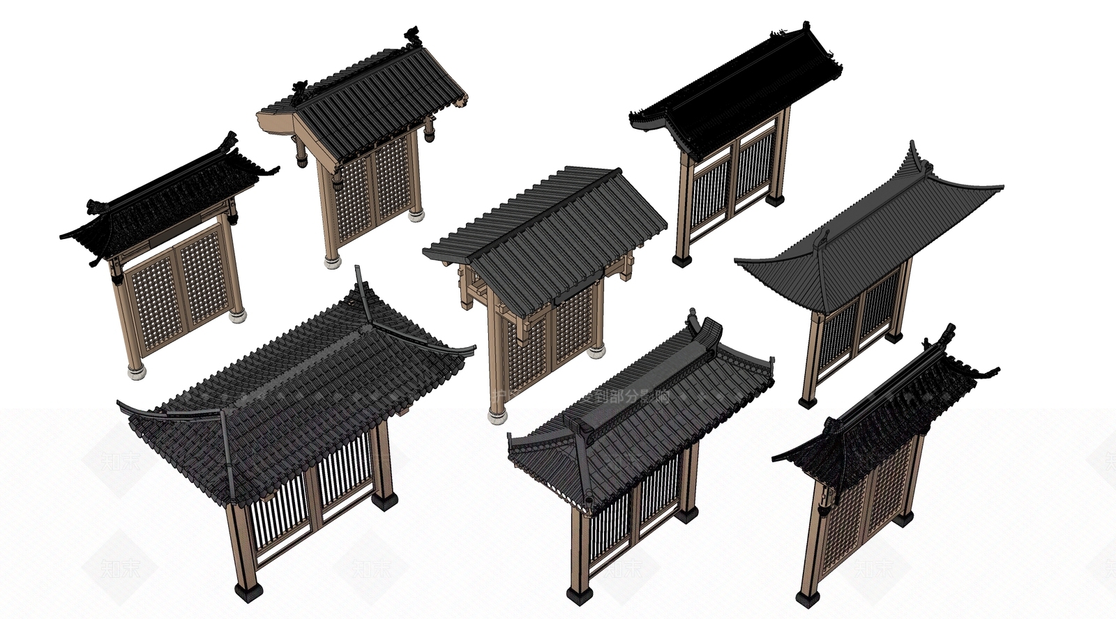 现代庭院门SU模型下载【ID:1206558993】