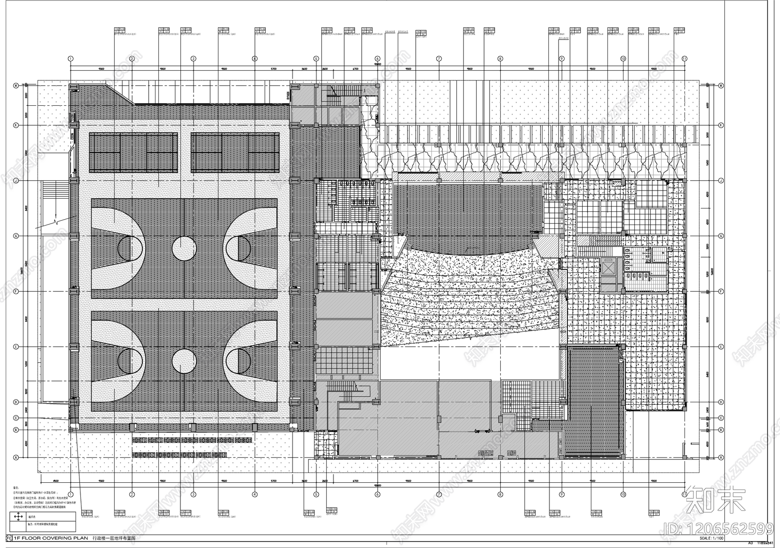 现代学校cad施工图下载【ID:1206562599】