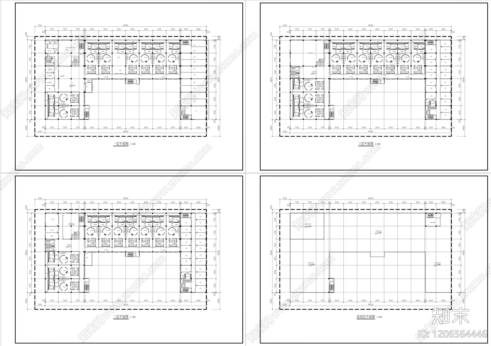 现代简约幼儿园建筑cad施工图下载【ID:1206564446】
