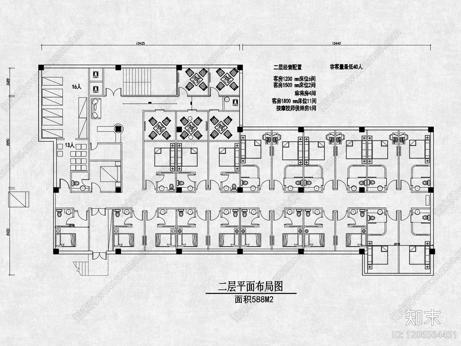 现代洗浴中心cad施工图下载【ID:1206564451】