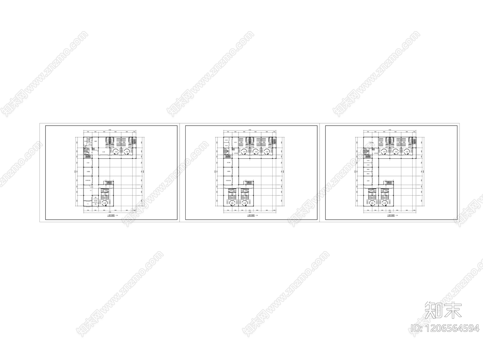 现代简约幼儿园建筑cad施工图下载【ID:1206564594】