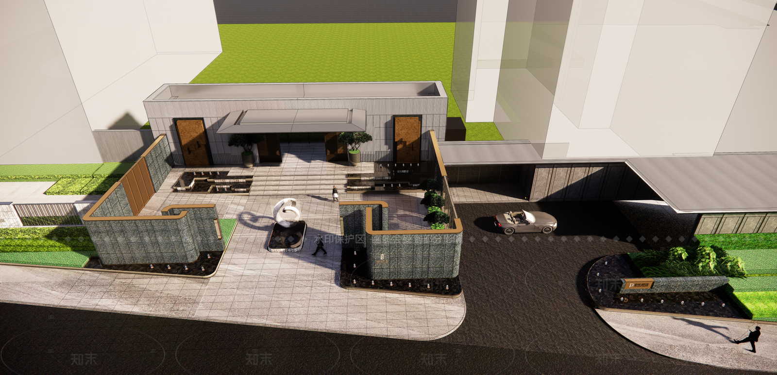 现代轻奢入口大门SU模型下载【ID:1206568897】