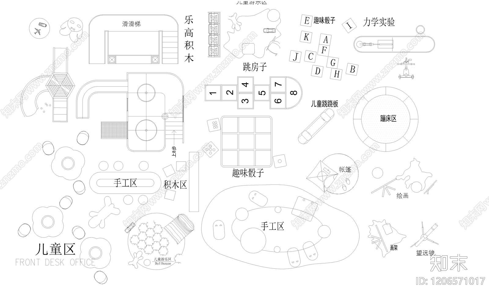 现代儿童乐园cad施工图下载【ID:1206571017】