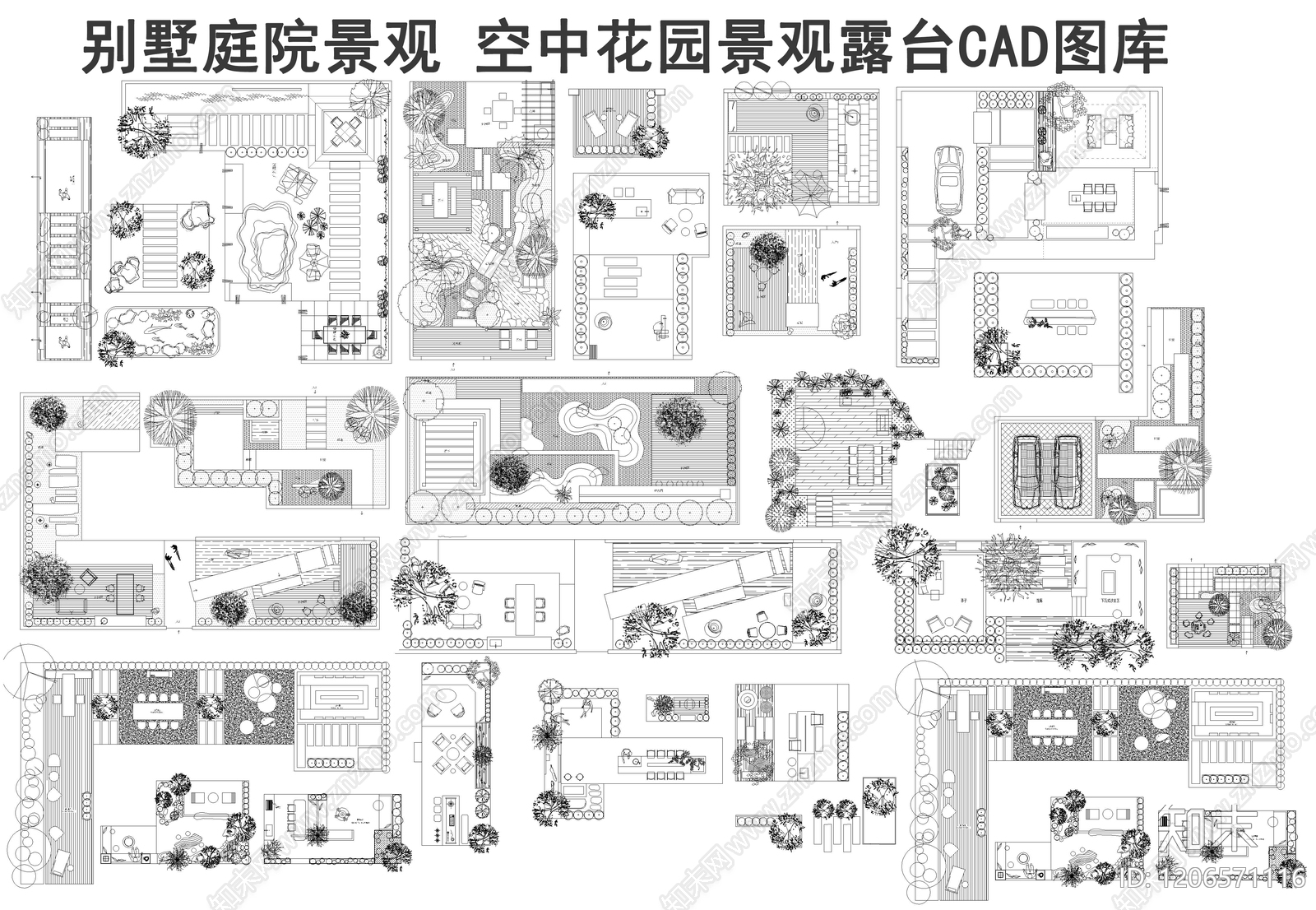 现代庭院cad施工图下载【ID:1206571116】