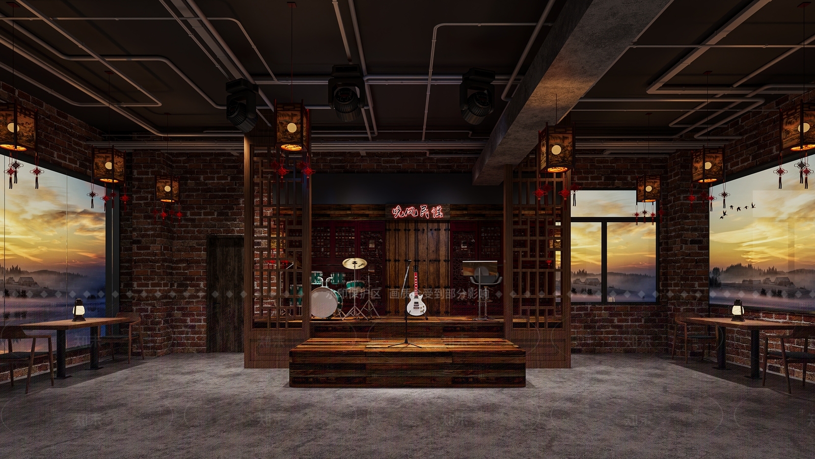 复古工业酒吧3D模型下载【ID:1206571538】