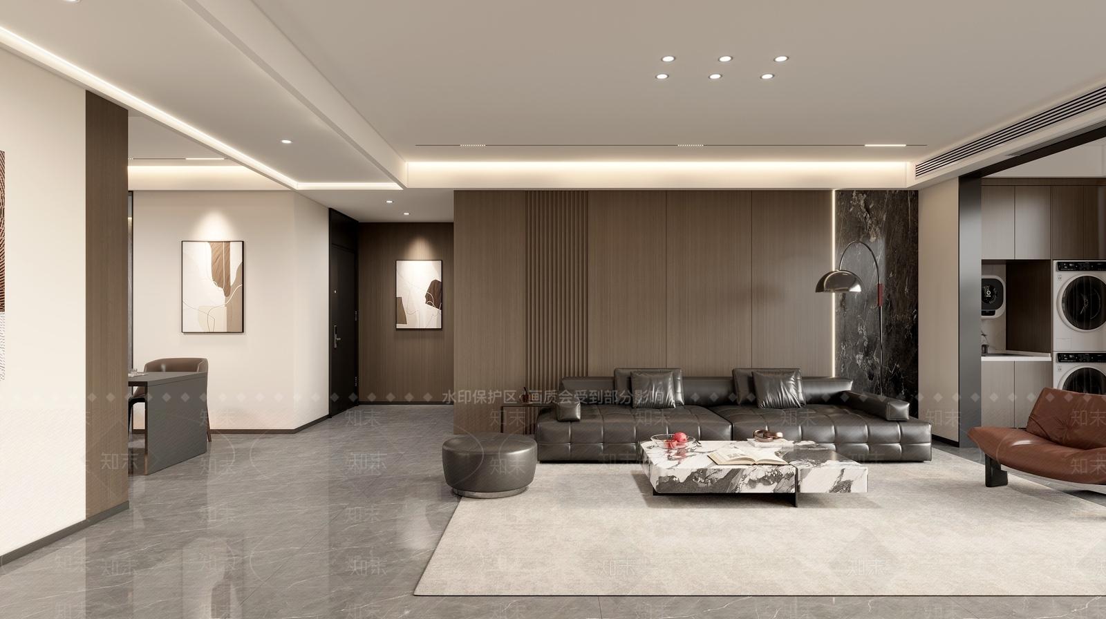 灰色岛台餐桌吧台3D模型下载【ID:1227517452】