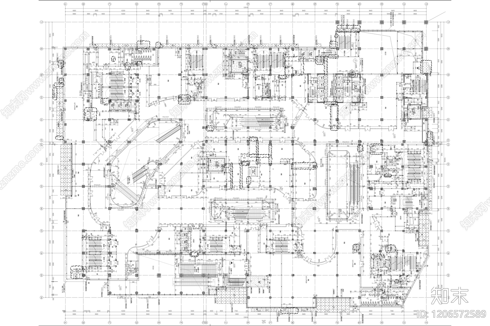现代简约商业综合体cad施工图下载【ID:1206572589】