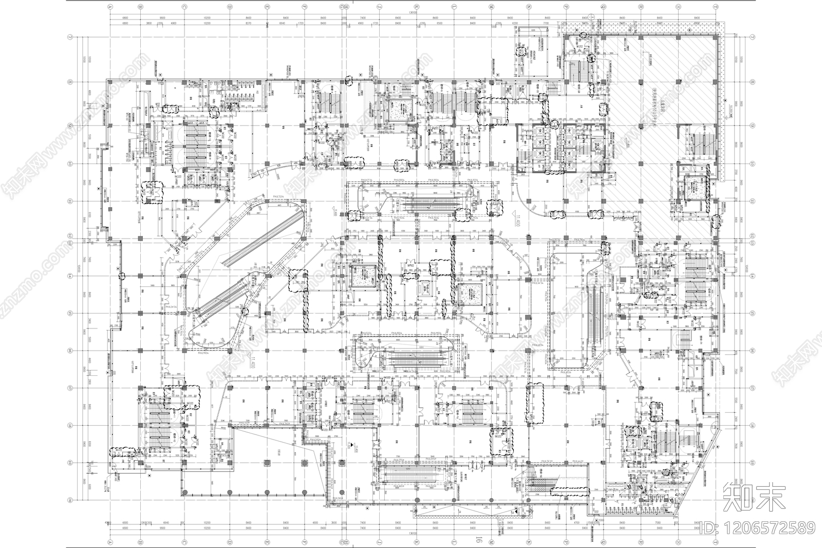 现代简约商业综合体cad施工图下载【ID:1206572589】