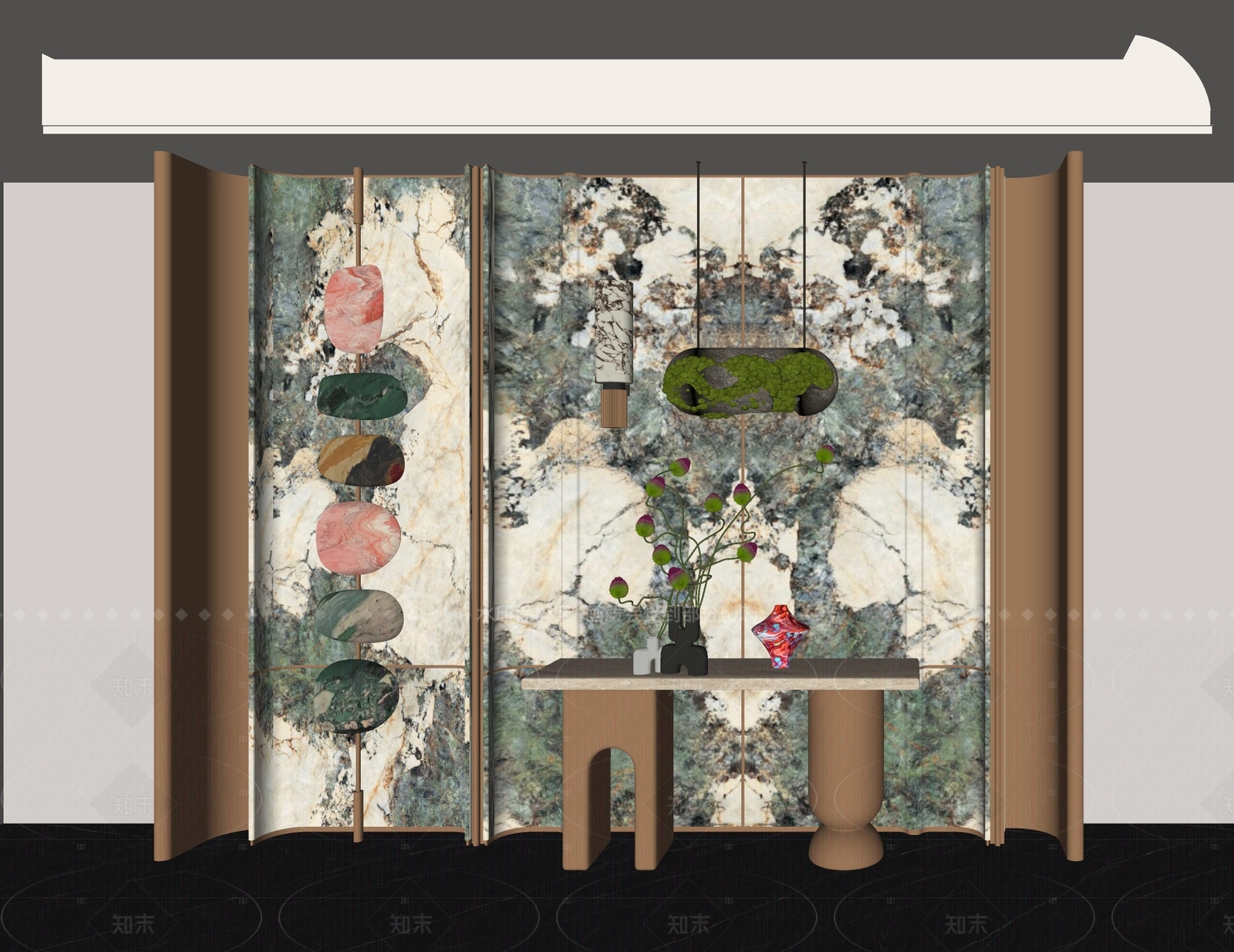 现代背景墙SU模型下载【ID:1206573382】