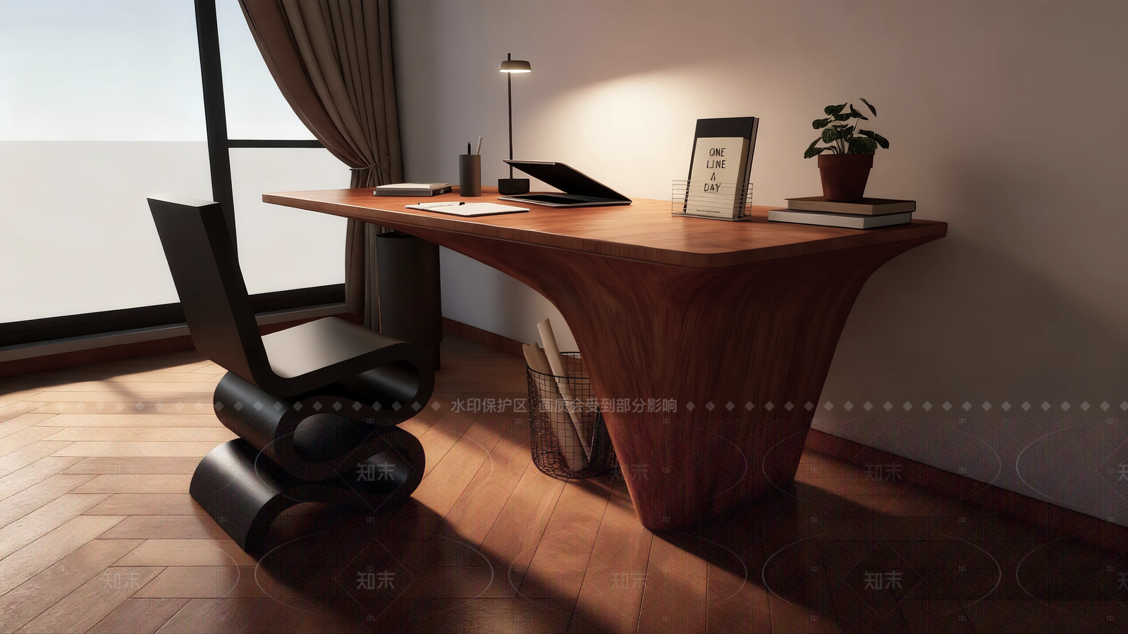 中式复古书桌椅SU模型下载【ID:1206573569】