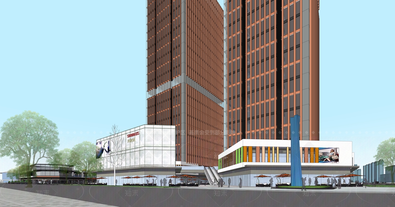 现代商场建筑SU模型下载【ID:1206574082】