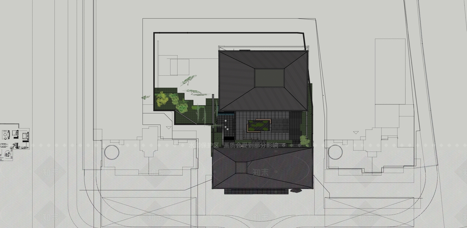 新中式现代售楼处建筑SU模型下载【ID:1206574727】